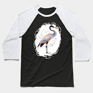 Dotted crane with frame Baseball T-Shirt